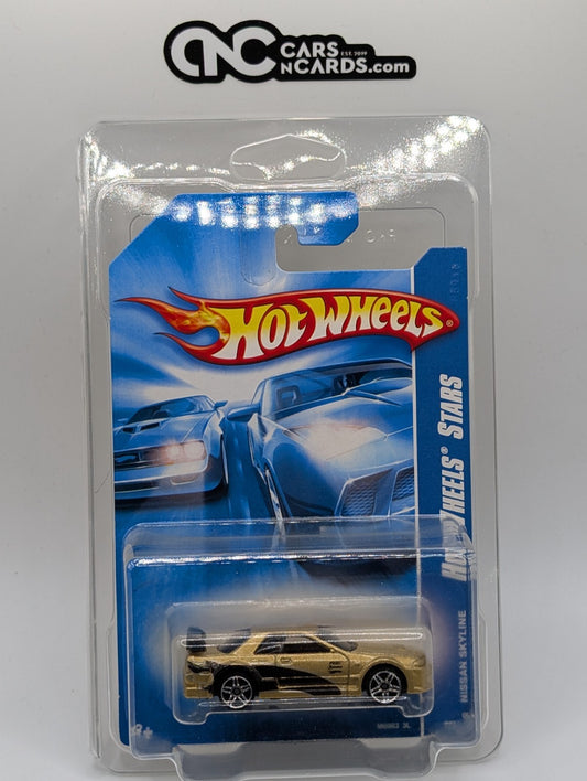 2008 Hot Wheels Stars Nissan Skyline Gold 81/172 w/ Protector (Soft Corners)
