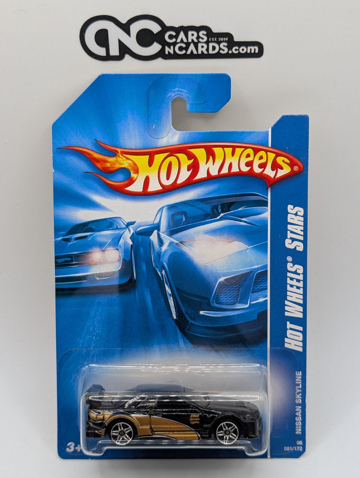 2008 Hot Wheels Stars Nissan Skyline Black 81/172 w/ Protector (Soft Corners)