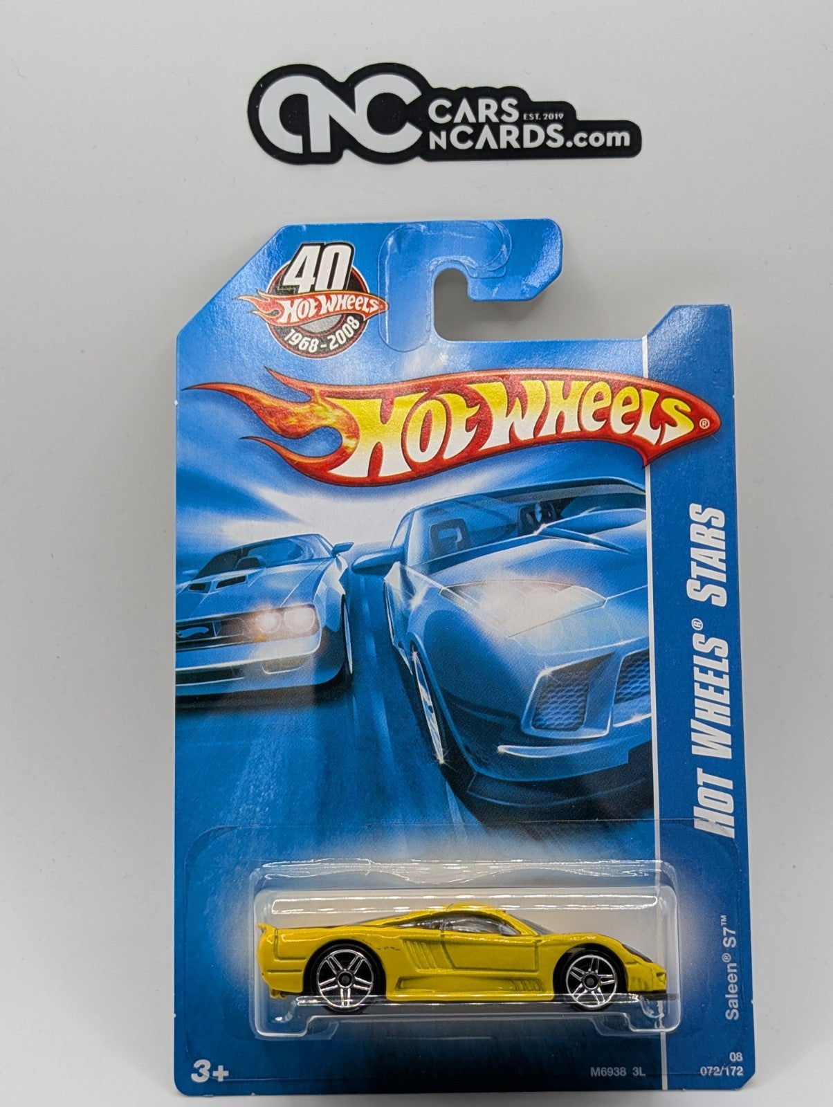 2008 Hot Wheels All Stars 32/36 Saleen S7 Yellow 72/172 (Soft Corners)