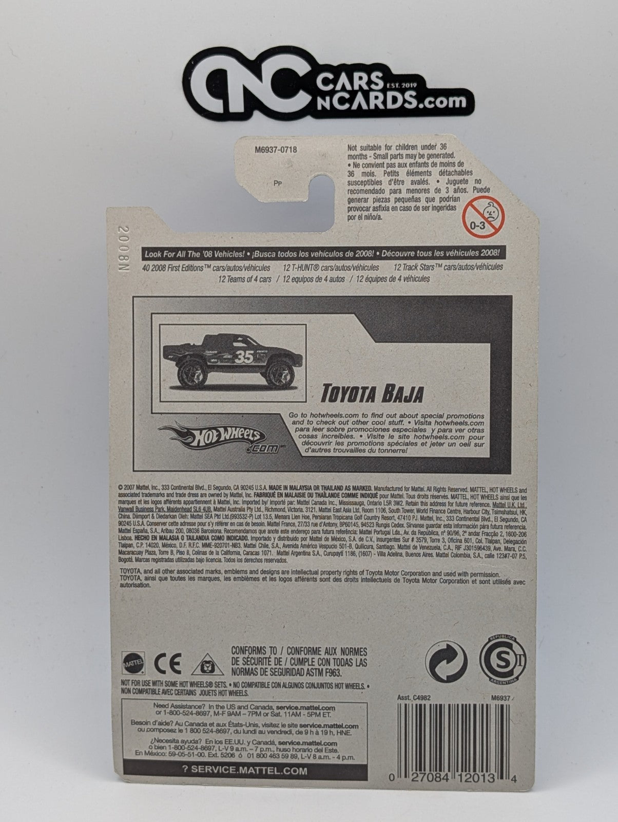 2008 Hot Wheels All Stars 31/36 Toyota Baja Truck Blue 71/172 (Soft Corners)