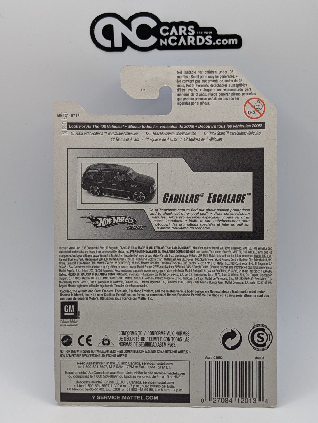 2008 Hot Wheels All Stars 25/36 07 Cadillac Escalade Gray 65/172 (Soft Corners)