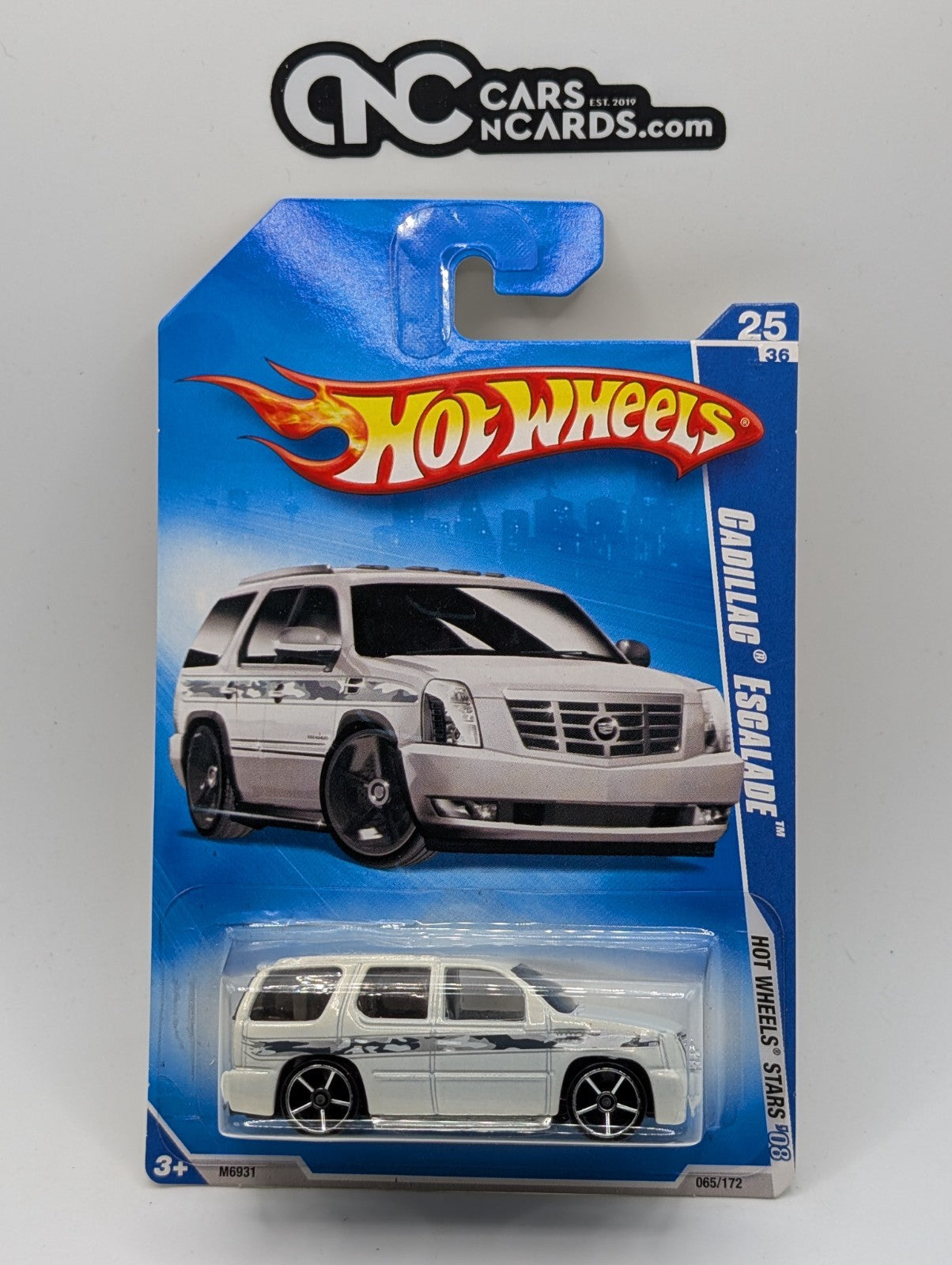 2008 Hot Wheels All Stars 25/36 07 Cadillac Escalade White 65/172 (Soft Corners)