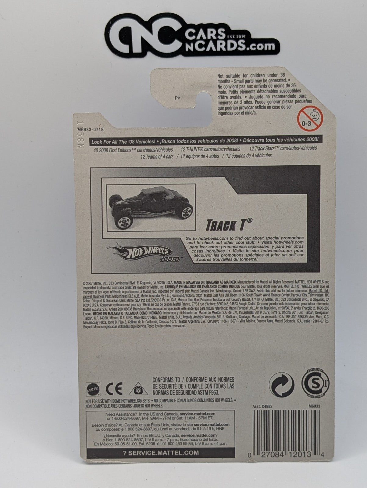 2008 Hot Wheels All Stars 27/36 Track T Black 67/172 (Soft Corners)