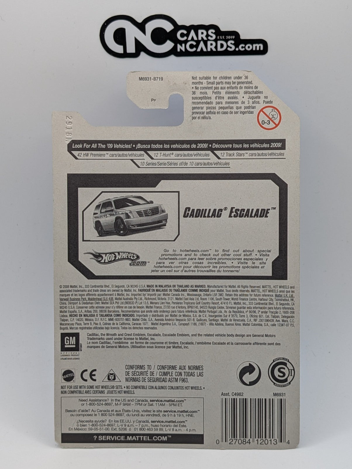 2008 Hot Wheels All Stars 25/36 07 Cadillac Escalade White 65/172 (Soft Corners)