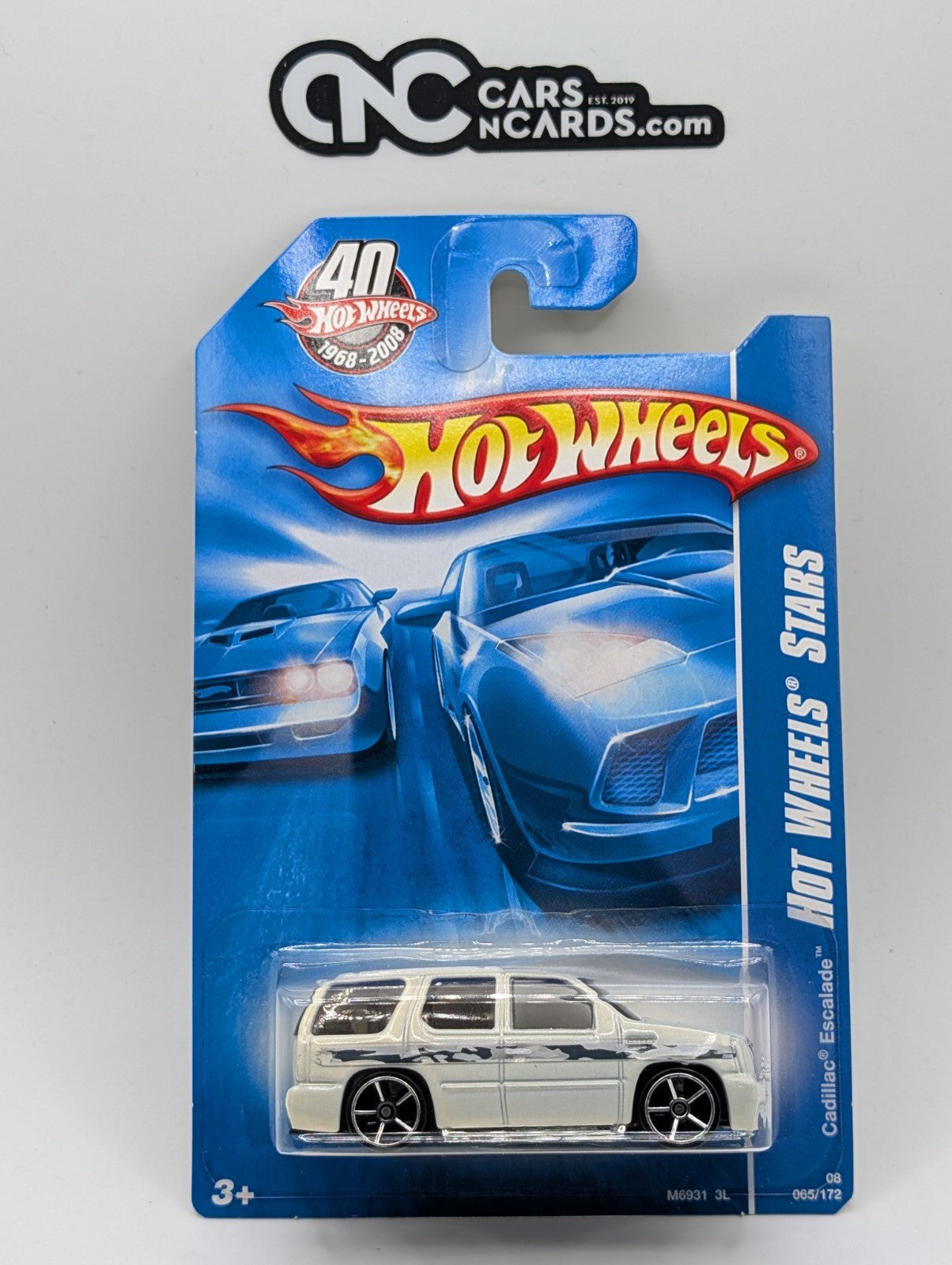 2008 Hot Wheels All Stars 25/36 07 Cadillac Escalade White 65/172 (Soft Corners)