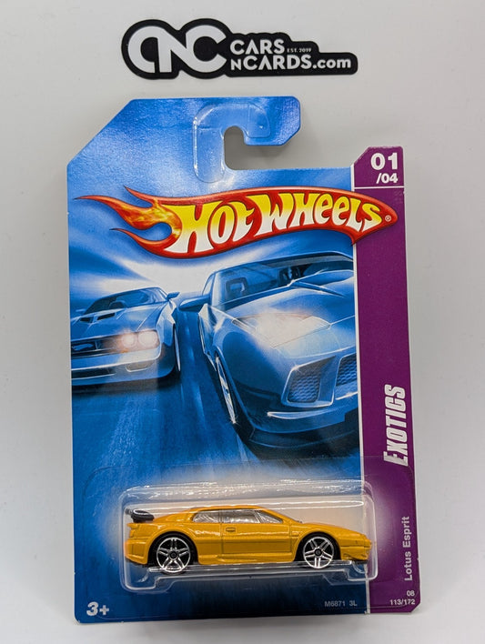 2008 Hot Wheels Exotics 1/4 Lotus Esprit Yellow 113/172 (Soft Corners)