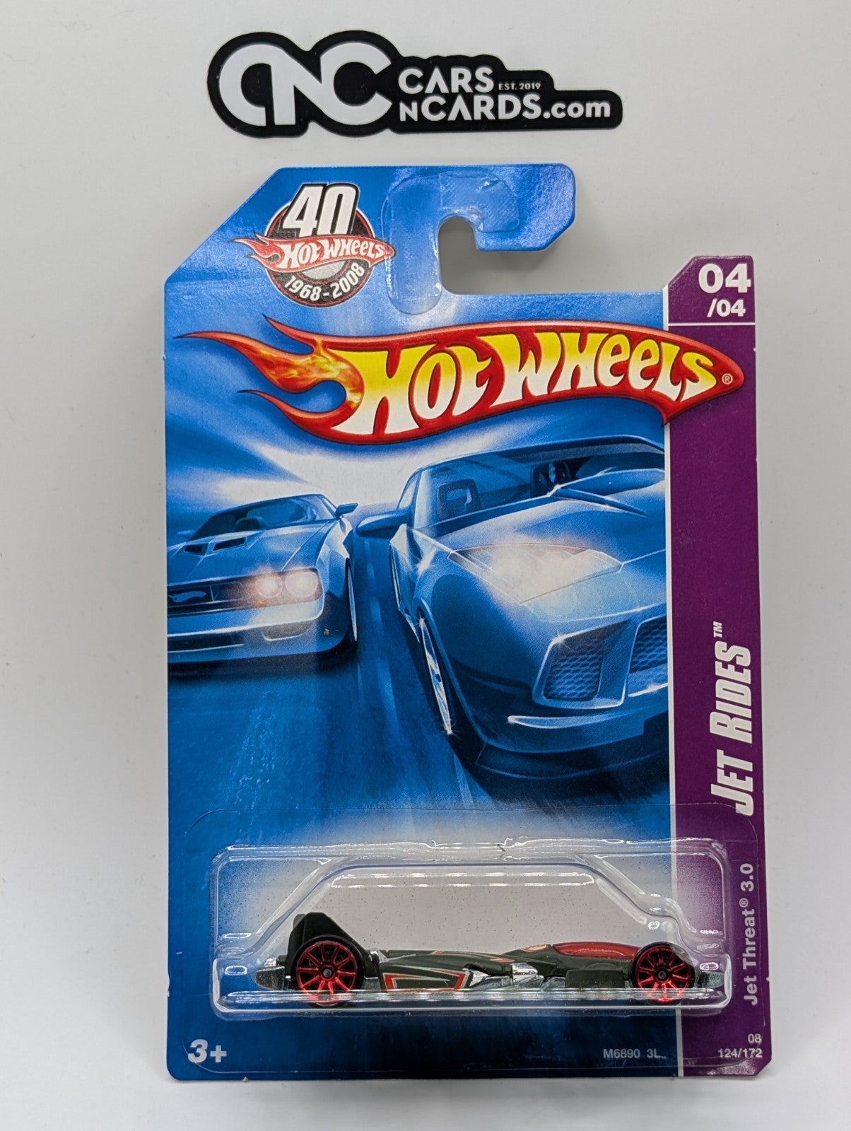 2008 Hot Wheels Jet Rides 4/4 Jet Threat 3.0 Green 124/172 (Card Damage)