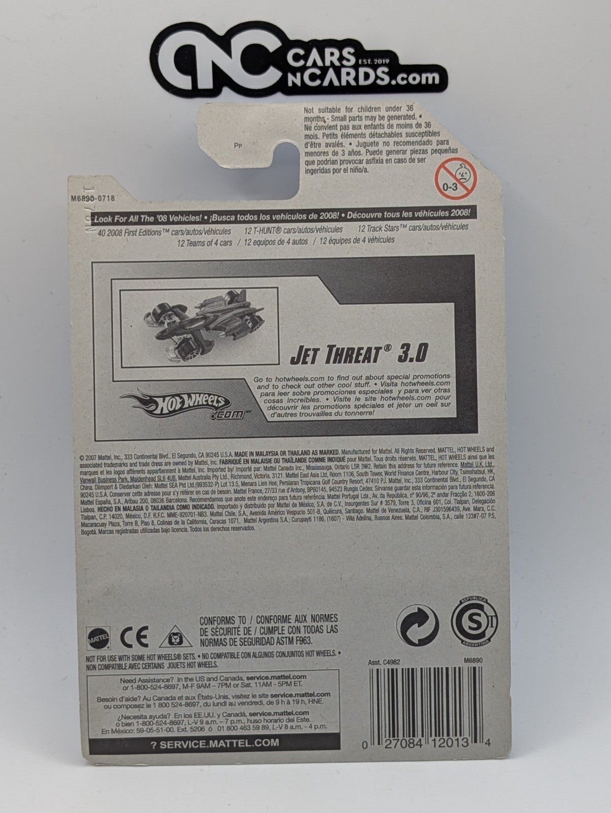 2008 Hot Wheels Jet Rides 4/4 Jet Threat 3.0 Green 124/172 (Card Damage)