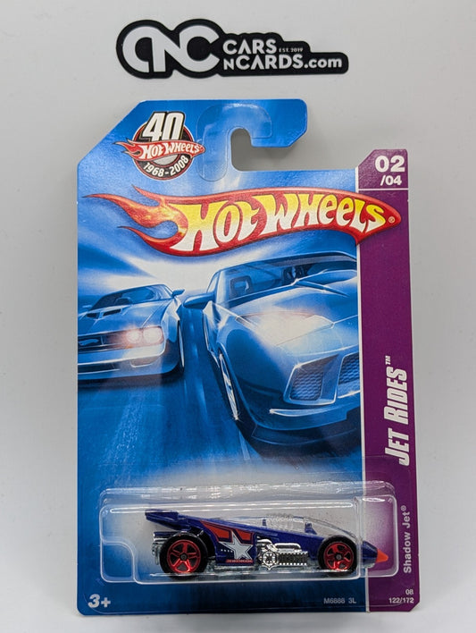 2008 Hot Wheels Jet Rides 2/4 Shadow Jet Blue 122/172 (Soft Corners)