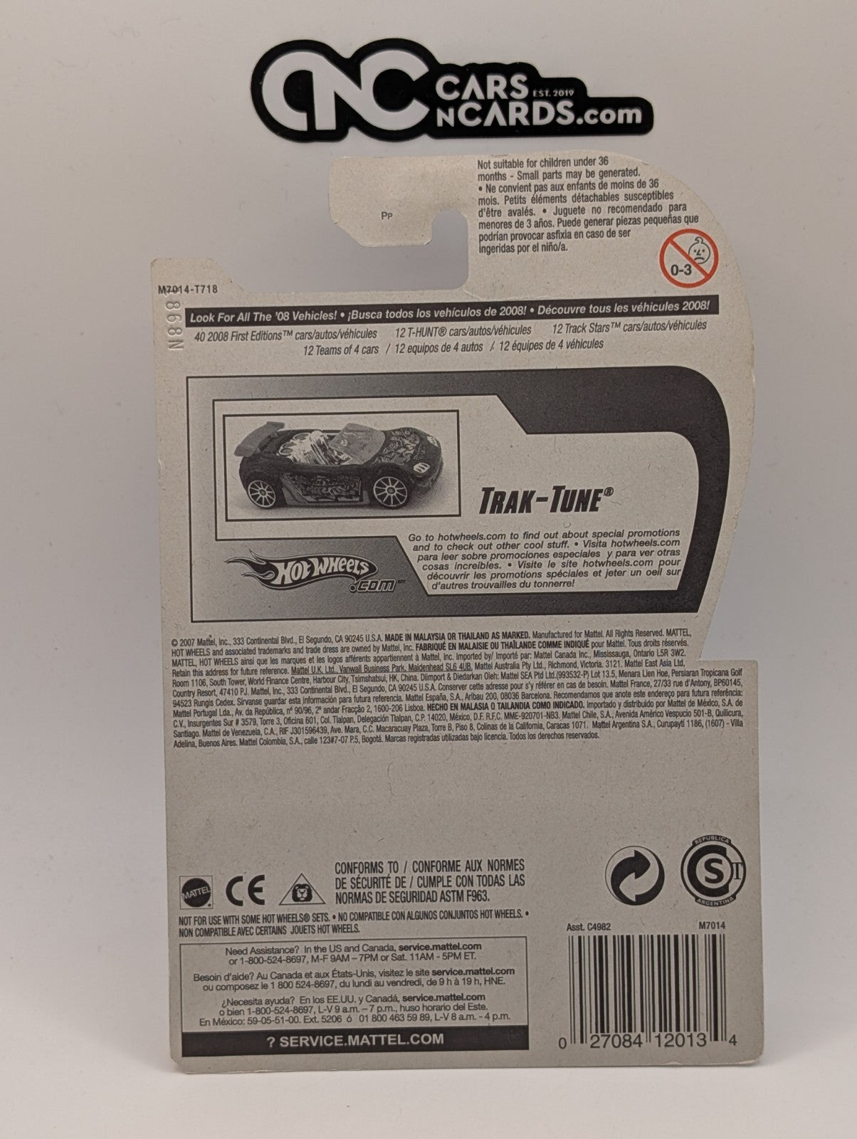 2008 Hot Wheels Track Stars 12/12 Trak-Tune Clear Yellow 112/172 (Card Damage)