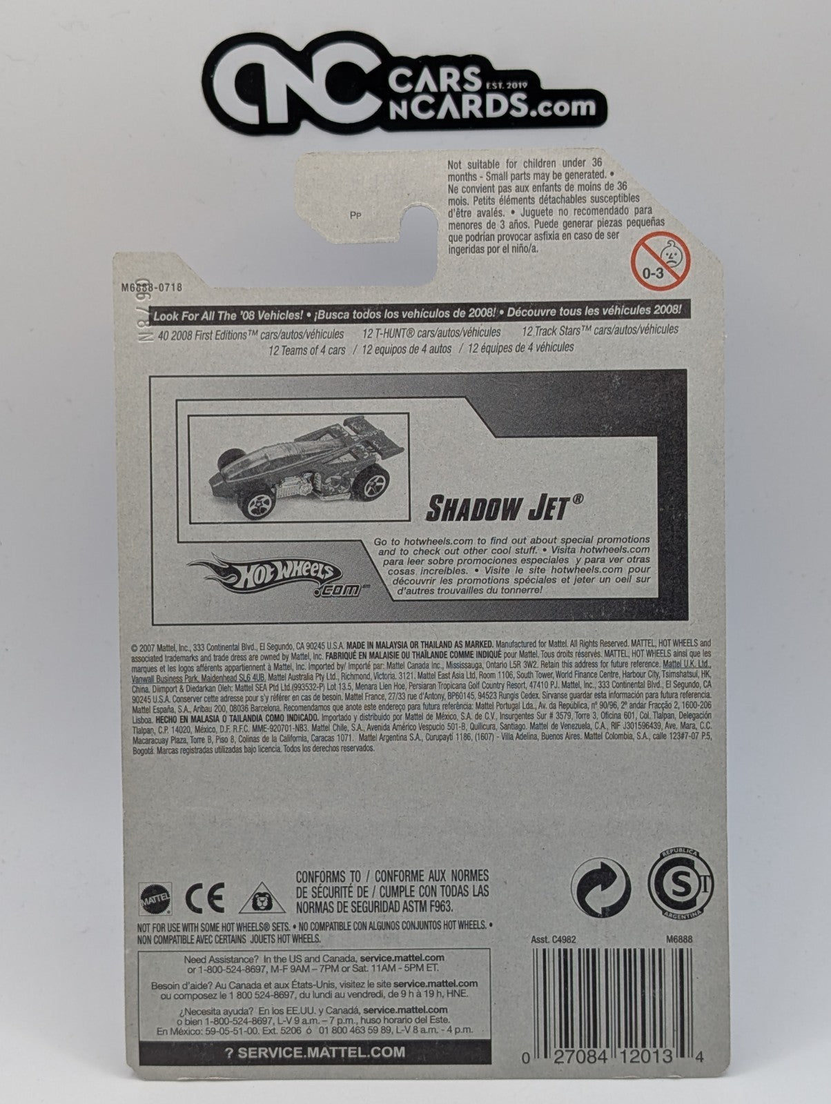 2008 Hot Wheels Jet Rides 2/4 Shadow Jet Blue 122/172 (Soft Corners)