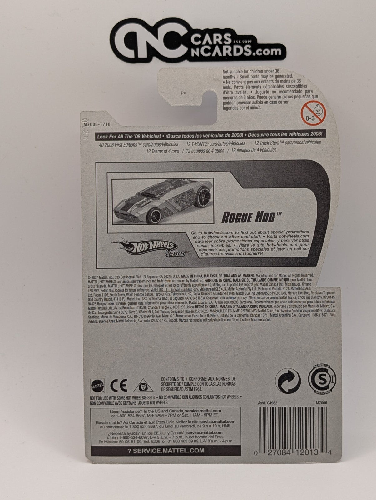2008 Hot Wheels Track Stars 4/12 Rogue Hog Gray 104/172 (Soft Corners)