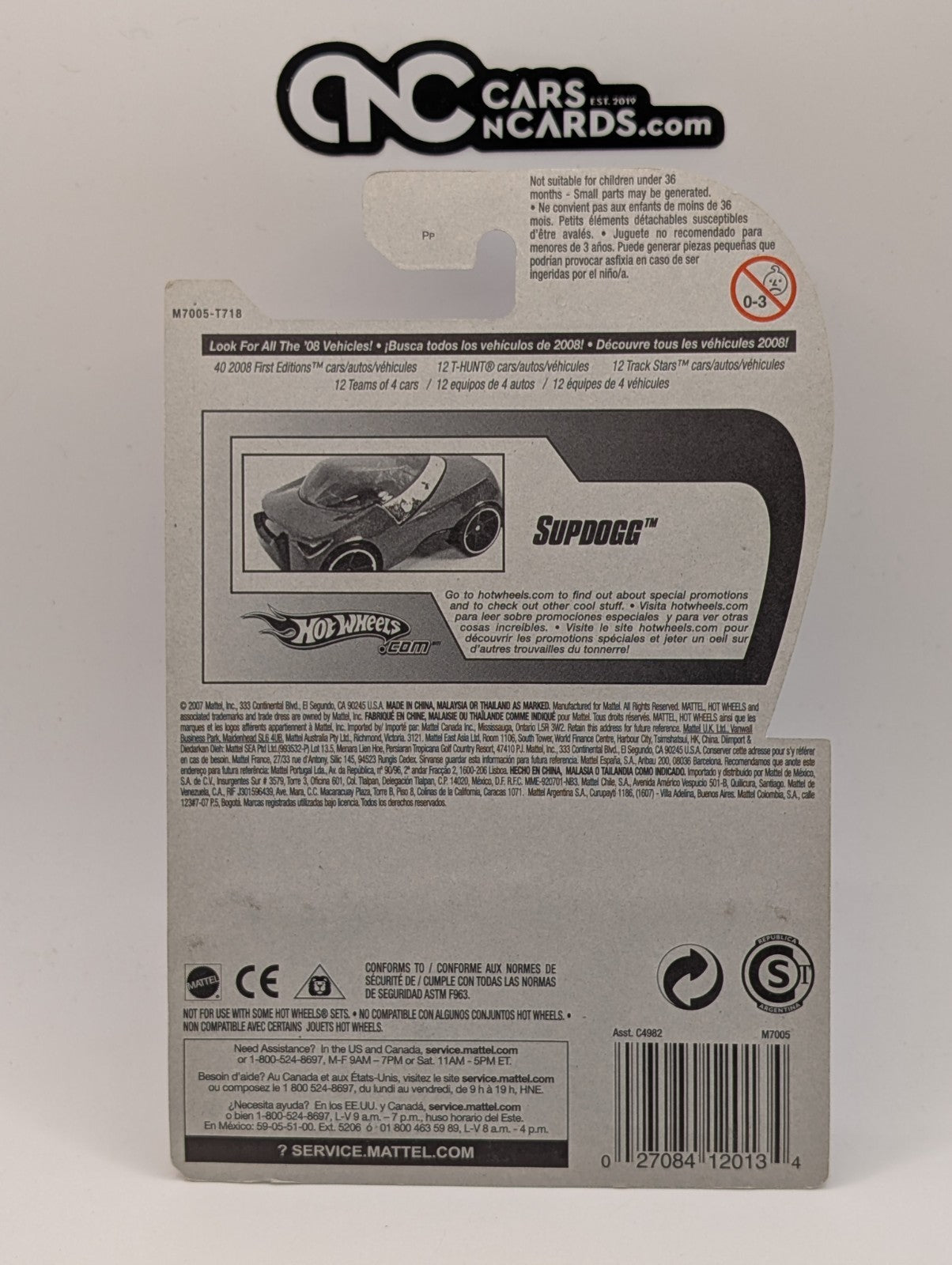 2008 Hot Wheels Track Stars 3/12 Supdogg White 103/172 (Soft Corners)