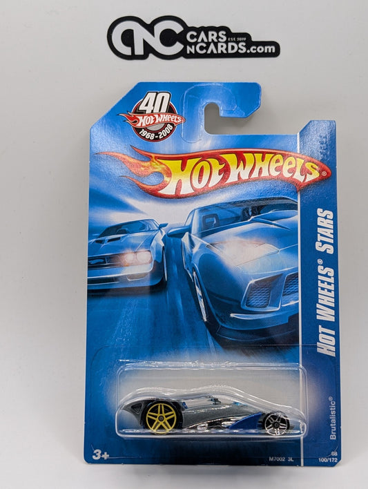 2008 Hot Wheels Stars Brutalistic Gray 100/172 Front Wheel ERROR (Soft Corners)