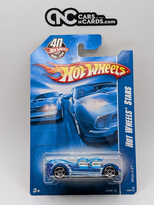 2008 Hot Wheels Stars What-4-2 Blue 99/172 (Soft Corners)