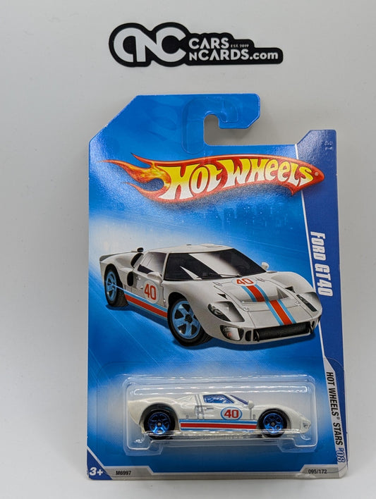 2008 Hot Wheels Stars Ford GT-40 White 95/172 (Soft Corners)