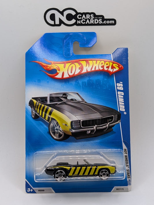 2008 Hot Wheels Stars '69 Camaro Black 97/172 (Soft Corners)