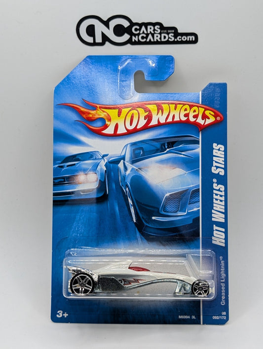 2008 Hot Wheels Stars Greased Lightnin' White 92/172 (Soft Corners)
