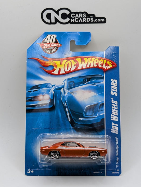2008 Hot Wheels Stars '70 Dodge Challenger Hemi Orange 93/172 (Soft Corners)