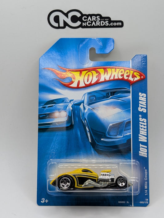 2008 Hot Wheels Stars 1/4 Mile Coupe Yellow 90/172 (Soft Corners)
