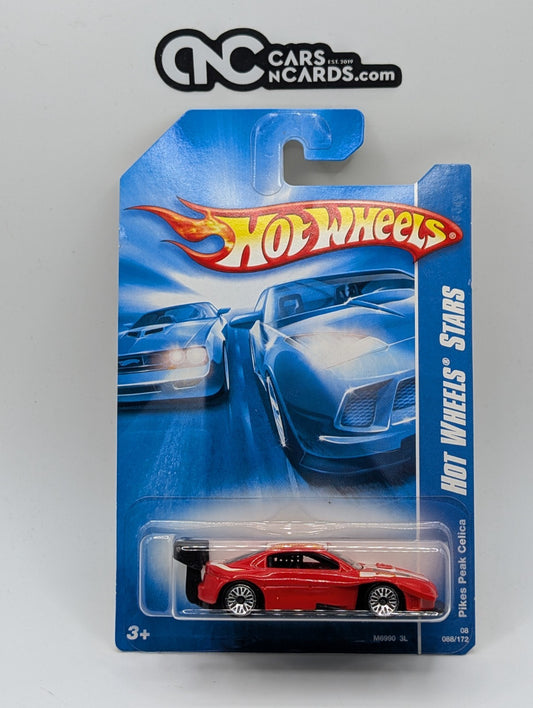 2008 Hot Wheels Stars Pikes Peak Celica Red 88/172 (Soft Corners)