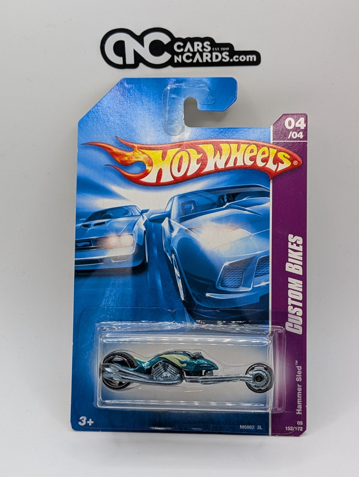 2008 Hot Wheels Custom Bikes 4/4 Hammer Sled 152/172 (Soft Corners)