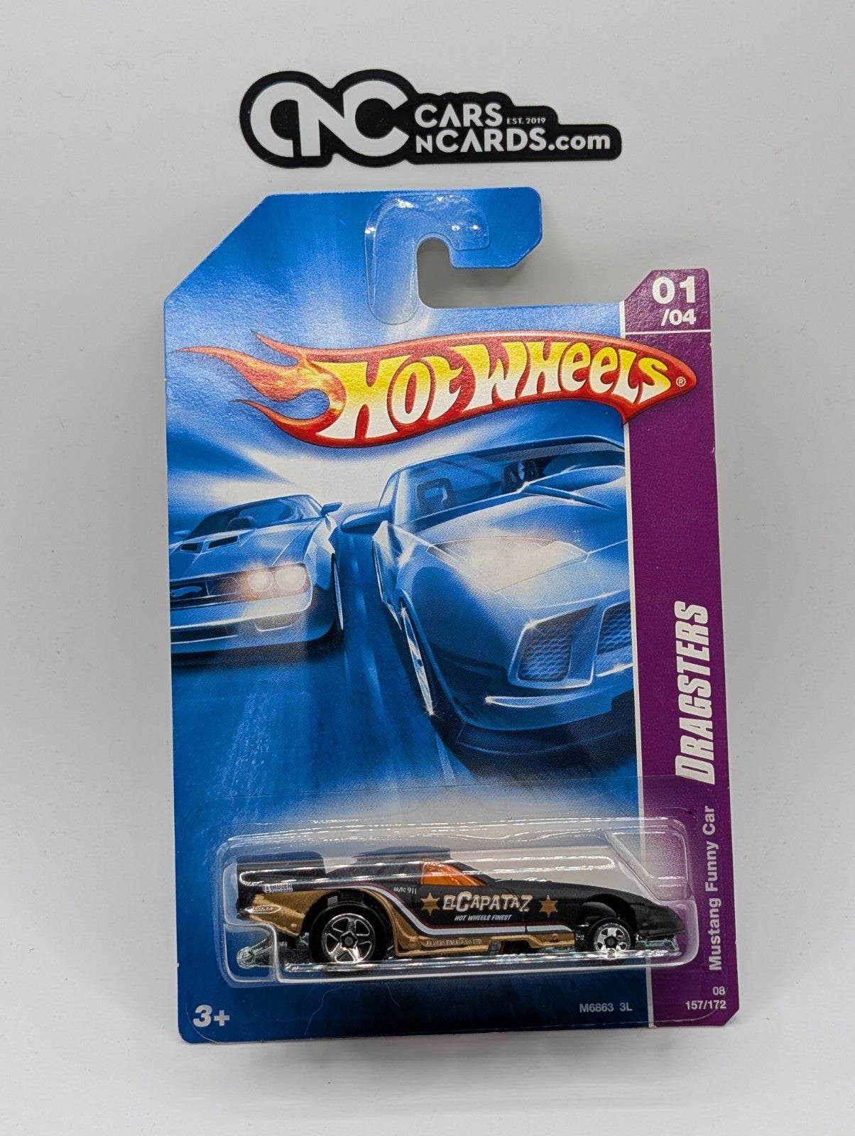 2008 Hot Wheels Dragsters 1/4 Mustang Funny Car 157/172 (Soft Corners)