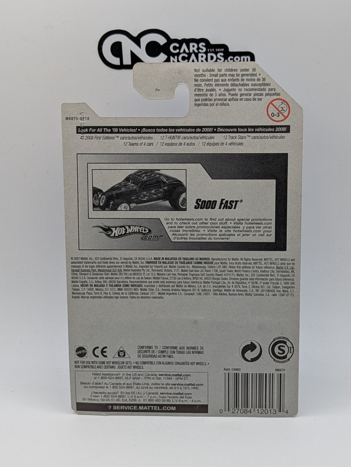 2008 Hot Wheels Revealers 4/4 Sooo Fast 156/172 (Soft Corners)