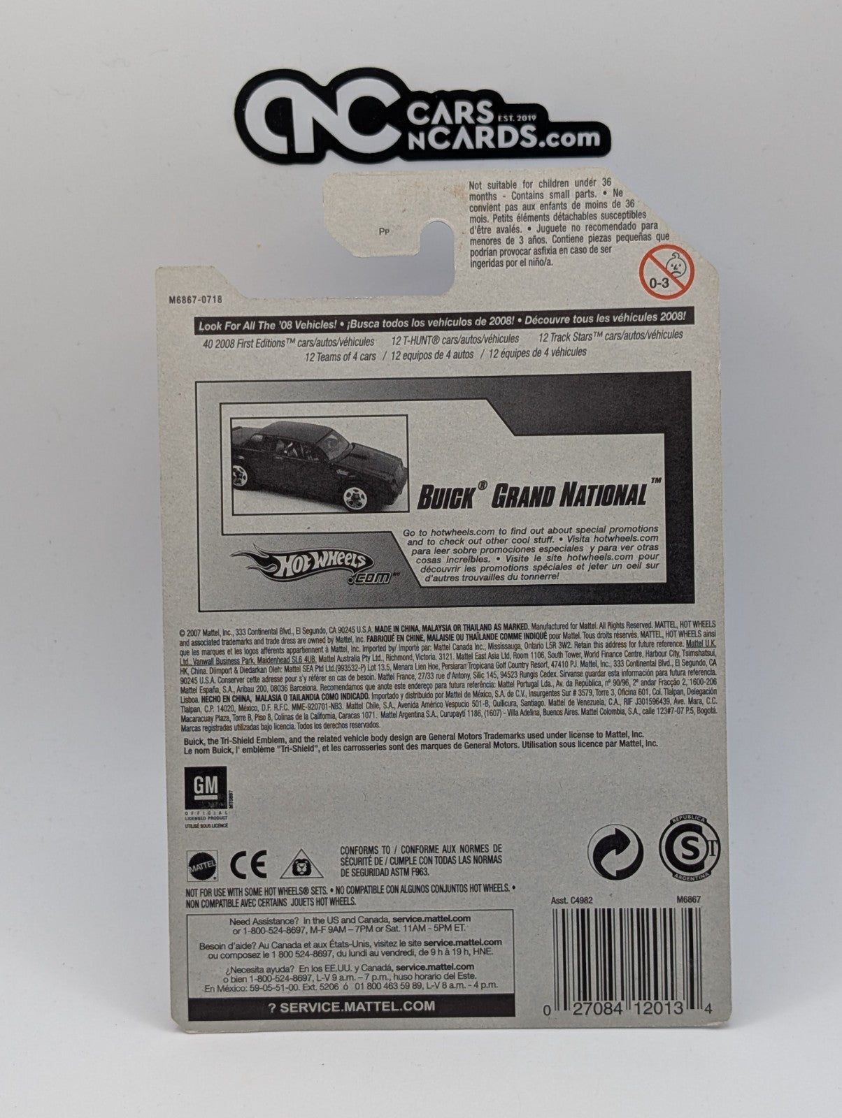 2008 Hot Wheels Revealers 1/4 Buick Grand National Gold 153/172 (Soft Corners)