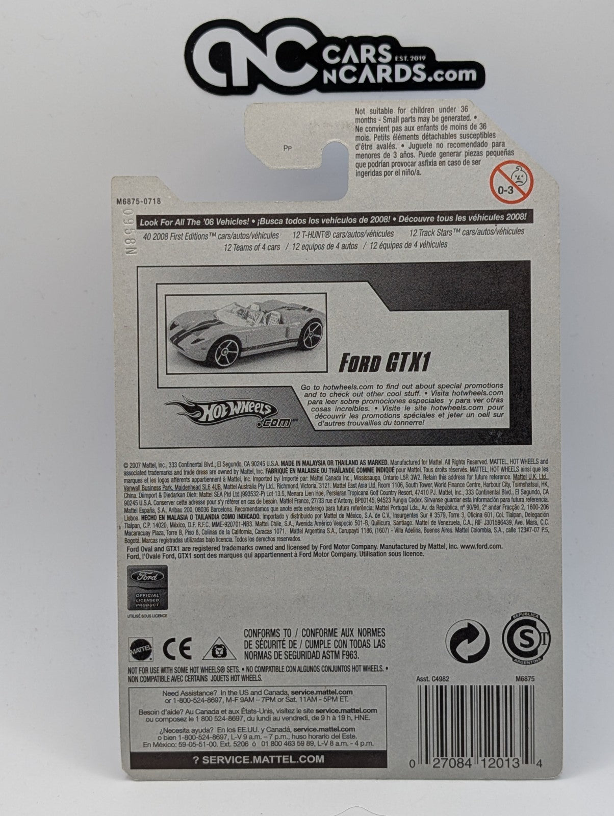 2008 Hot Wheels Ford Racing 1/4 Ford GTX1 OH5 141/172 (Soft Corners)