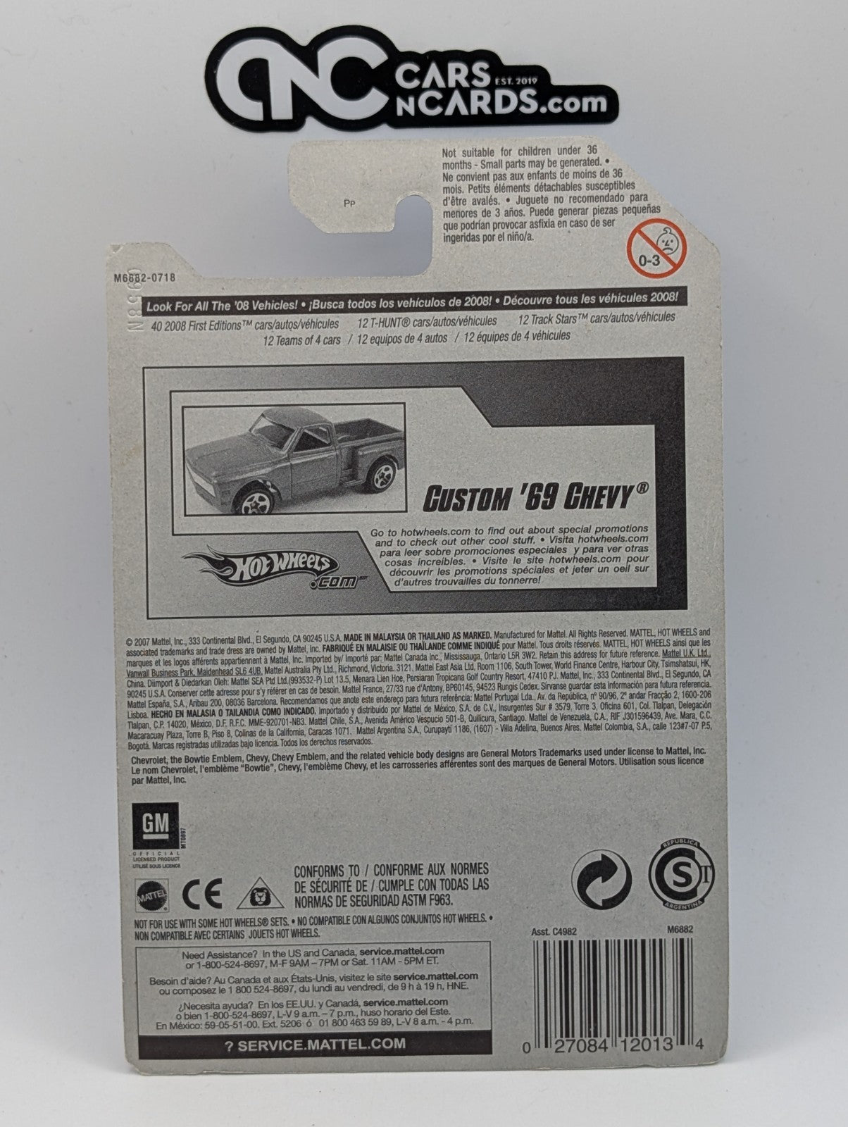 2008 Hot Wheels Hot Trucks 4/4 Custom '69 Chevy Pickup 140/172 (Soft Corners)