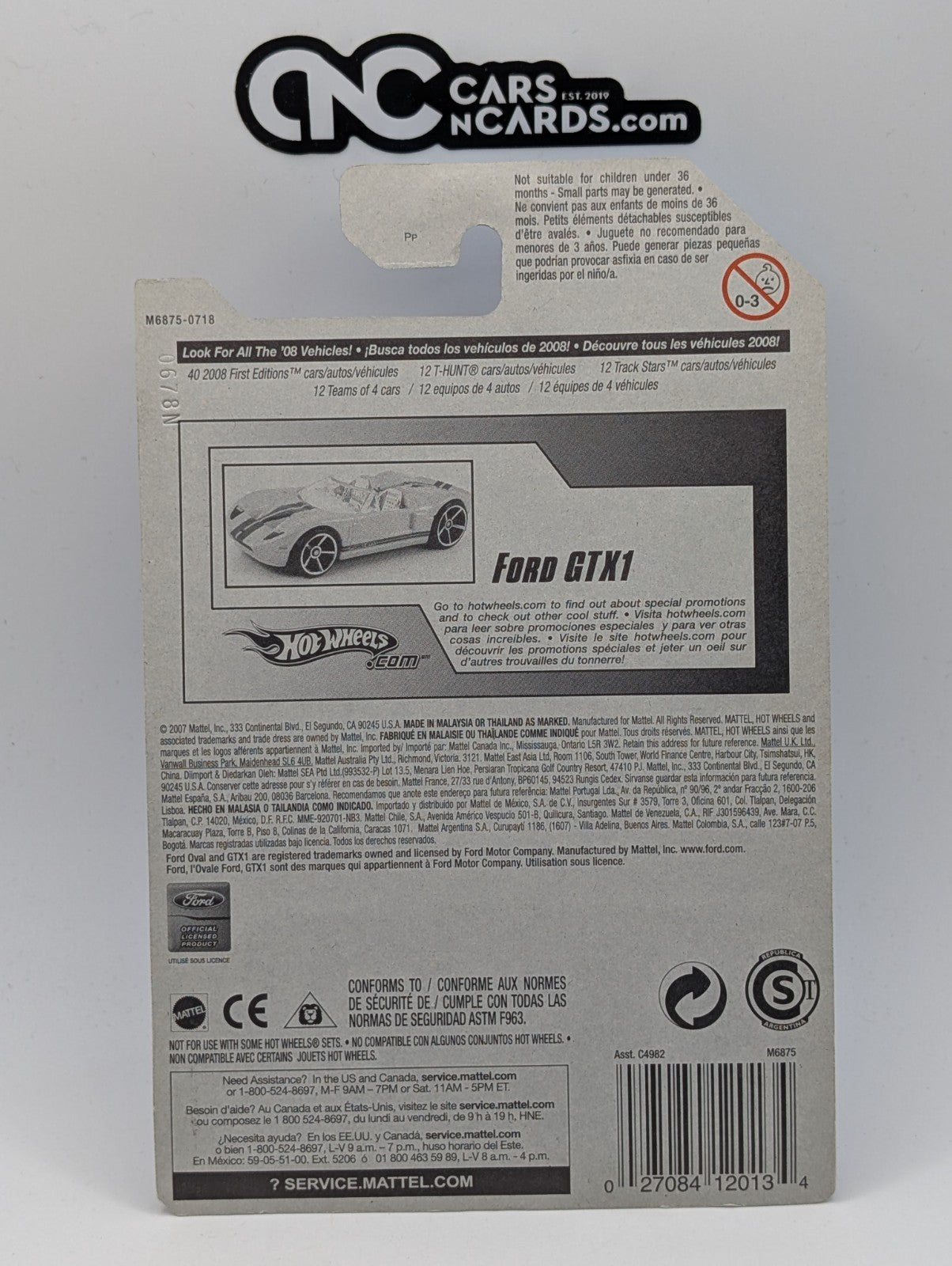 2008 Hot Wheels Ford Racing 1/4 Ford GTX1 PR5 141/172 (Soft Corners)
