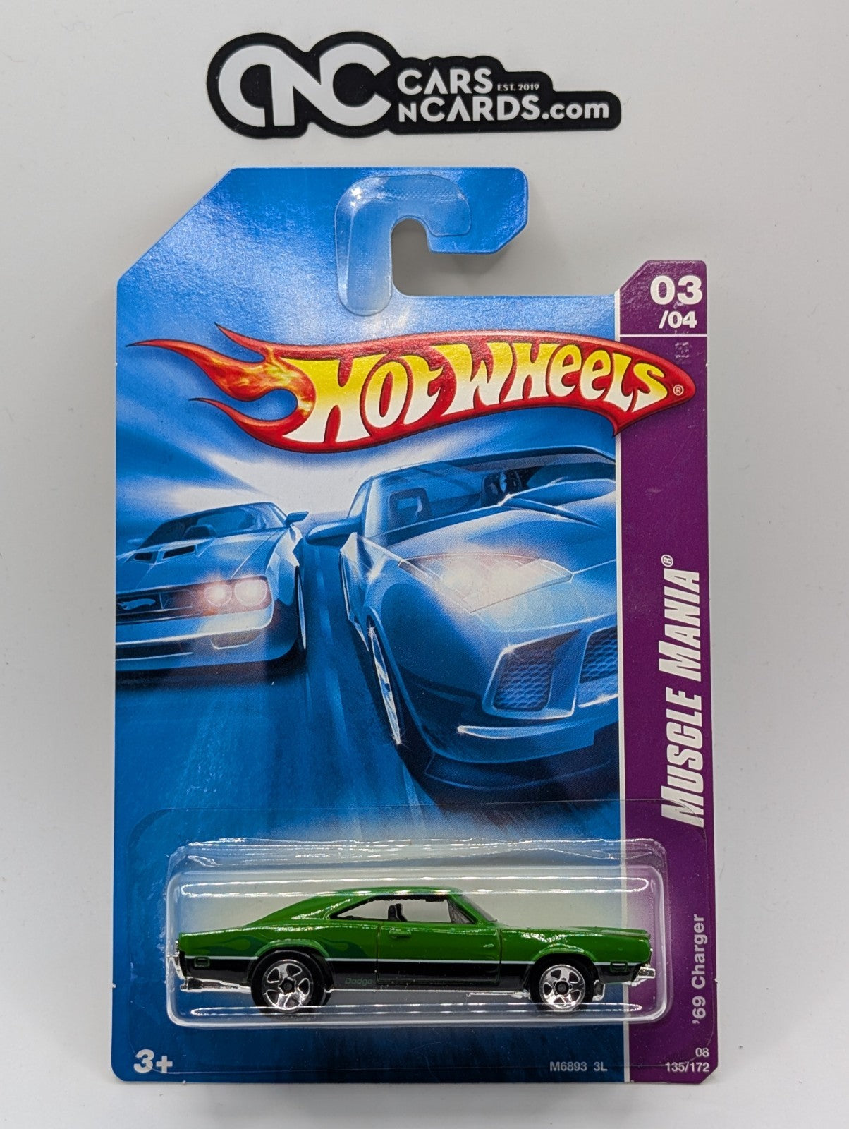 2008 Hot Wheels Muscle Mania 3/4 '69 Dodge Charger 135/172 (Soft Corners)
