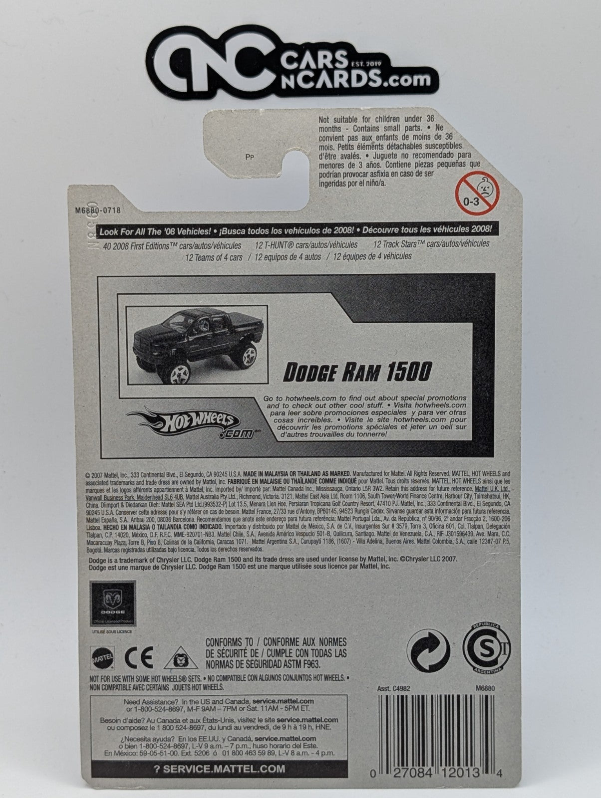 2008 Hot Wheels Hot Trucks 2/4 Dodge Ram 1500 Yellow 138/172 (Soft Corners)