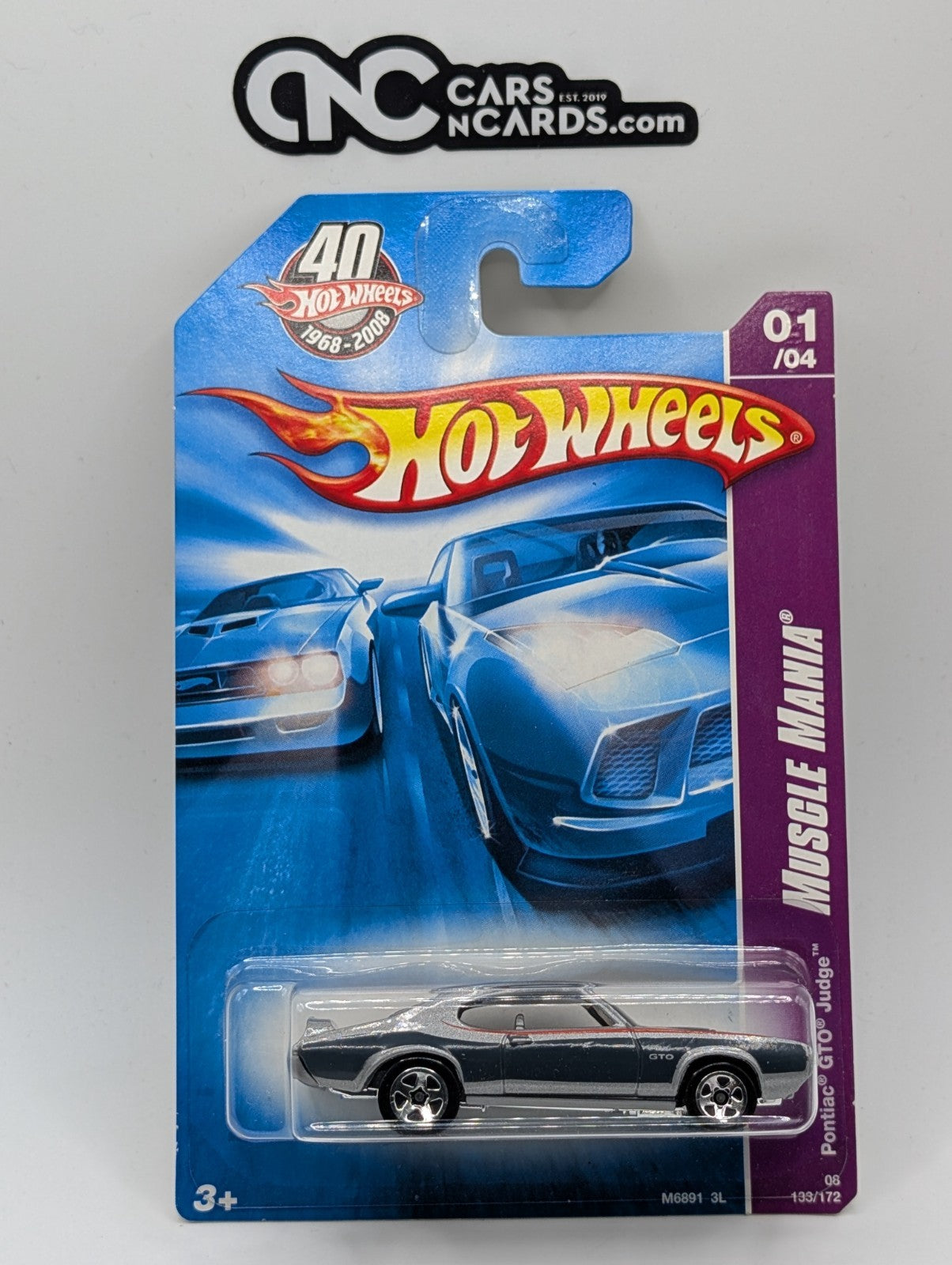 2008 Hot Wheels Muscle Mania 1/4 '69 Pontiac GTO Judge 133/172 (Soft Corners)