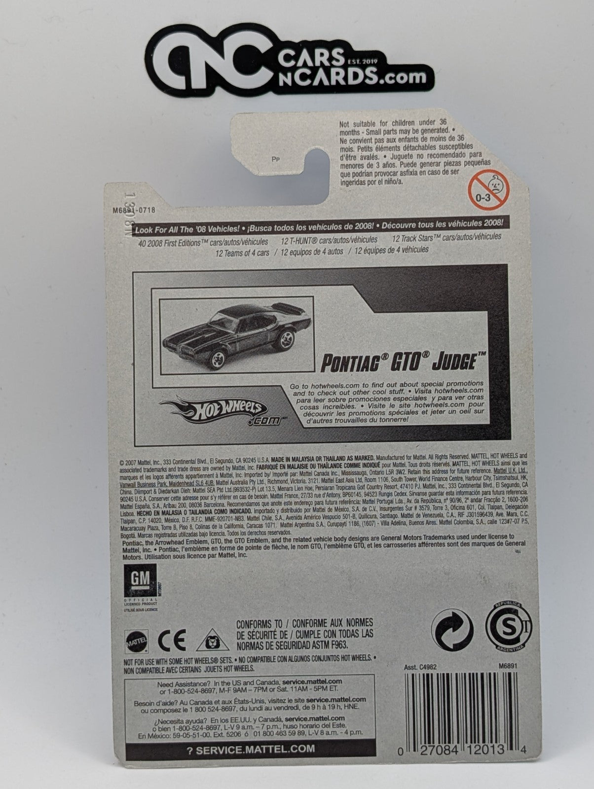 2008 Hot Wheels Muscle Mania 1/4 '69 Pontiac GTO Judge 133/172 (Soft Corners)