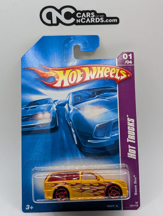 2008 Hot Wheels Hot Trucks 1/4 Boom Box Yellow 137/172 (Soft Corners)