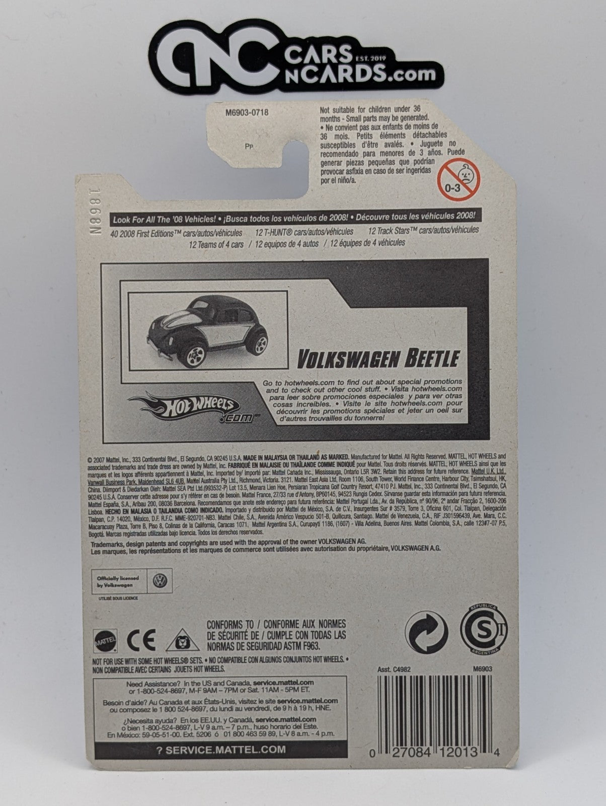 2008 Hot Wheels Volkswagen 1/4 Volkswagen Beetle 129/172 (Soft Corners)