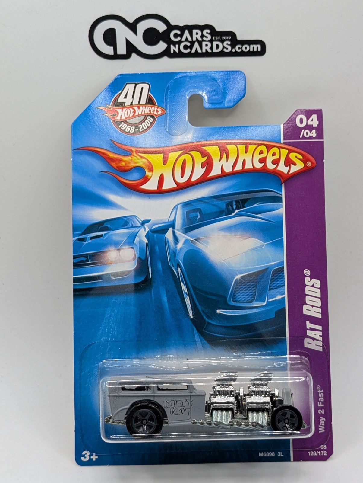 2008 Hot Wheels Rat Rods 4/4 Way 2 Fast Gray 128/172 (Soft Corners)