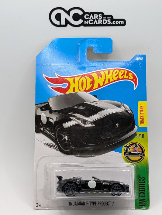 2017 Hot Wheels HW Exotics 9/10 '15 Jaguar F-Type Project 7 Black (Card Damage)