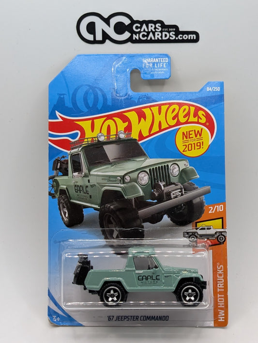 2019 Hot Wheels HW Hot Trucks 2/10 '67 Jeepster Commando 84/250 (Card Damage)