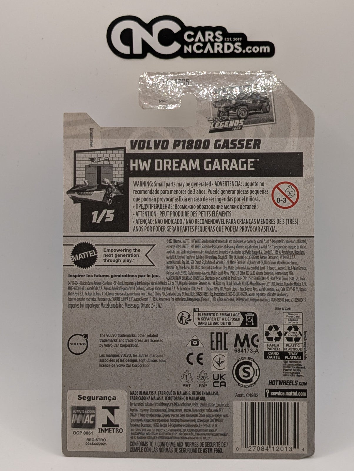 2023 Hot Wheels HW Dream Garage Volvo P1800 Gasser Green 1/250 (Soft Corners)