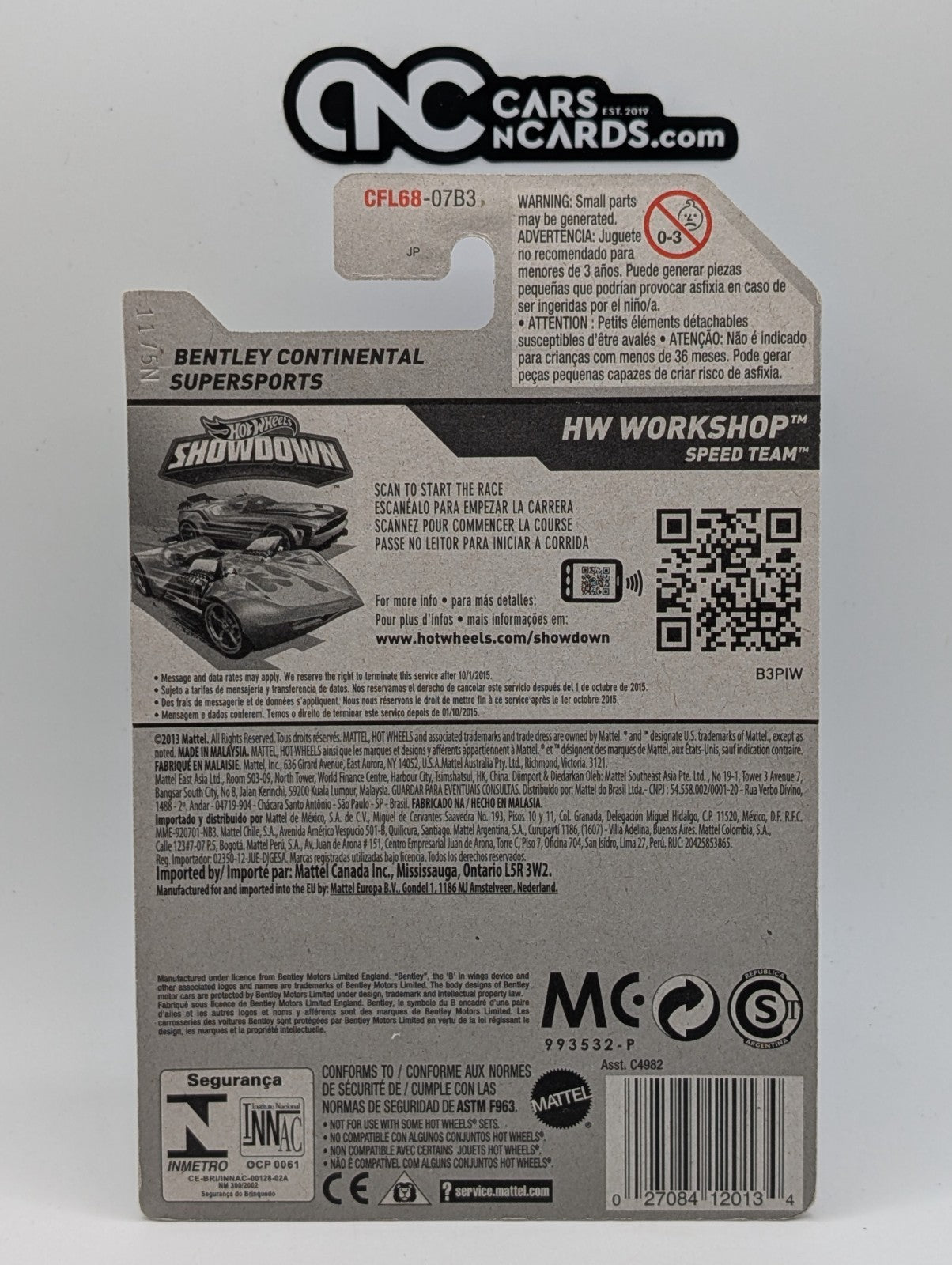 2015 Hot Wheels HW Workshop Bentley Continental Supersports (Soft Corners)