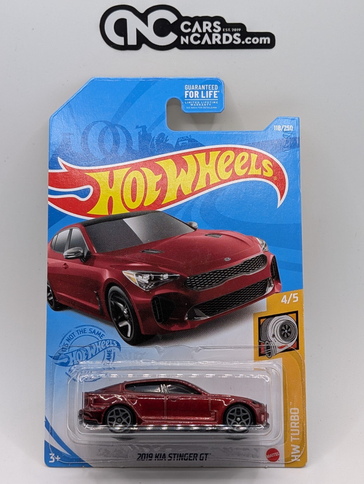 2021 Hot Wheels HW Turbo 4/5 2019 Kia Stinger GT Red 118/250 (Soft Corners)