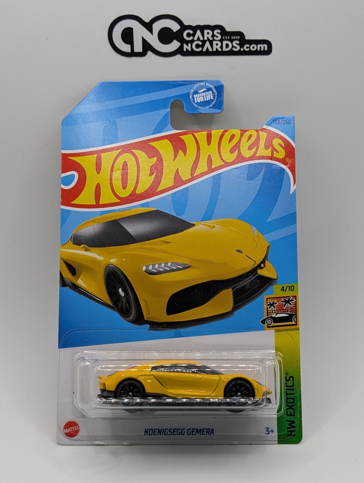 2023 Hot Wheels HW Exotics 4/10 Koenigsegg Gemera Yellow 188/250 (Soft Corners)