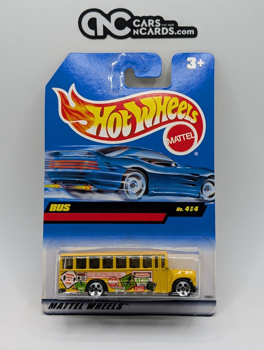 1998 Hot Wheels Mixed Signals 4/4 School Bus Yellow 18802 (Soft Corners)
