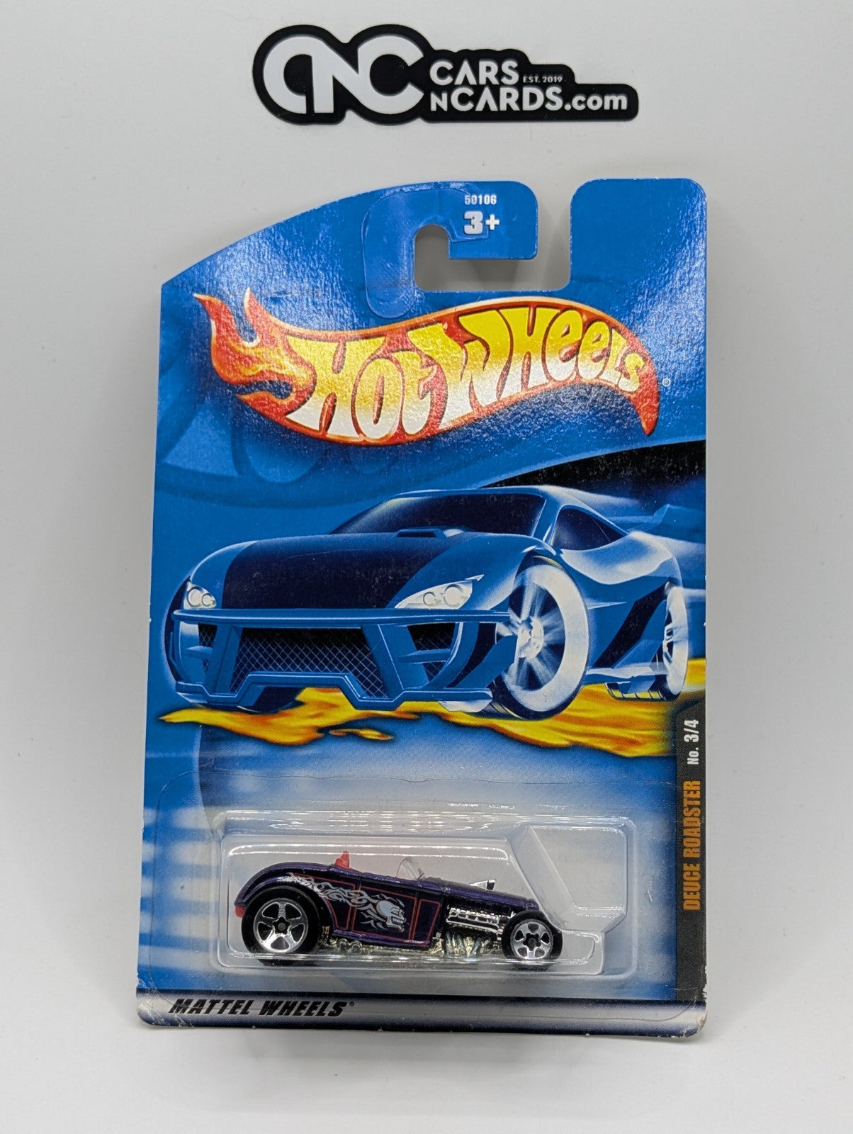 2001 Hot Wheels Skull & Crossbones 3/4 Deuce Roadster Purple (Card Damage)