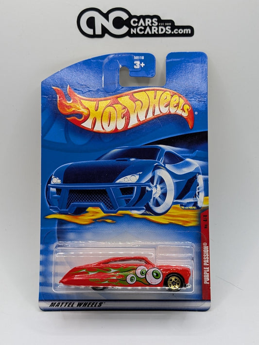 2001 Hot Wheels Monsters 4/4 Purple Passion Red (Card Crease)