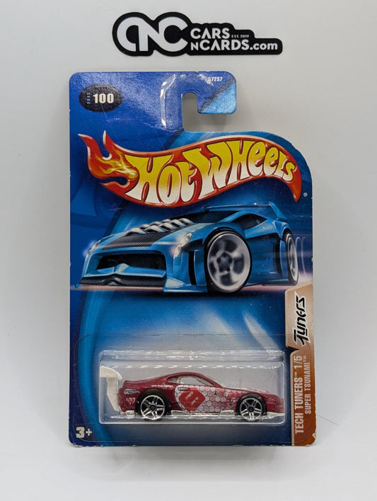 2003 Hot Wheels Tech Tuners 1/5 Super Tsunami Red Collector #100 (Card Damage)