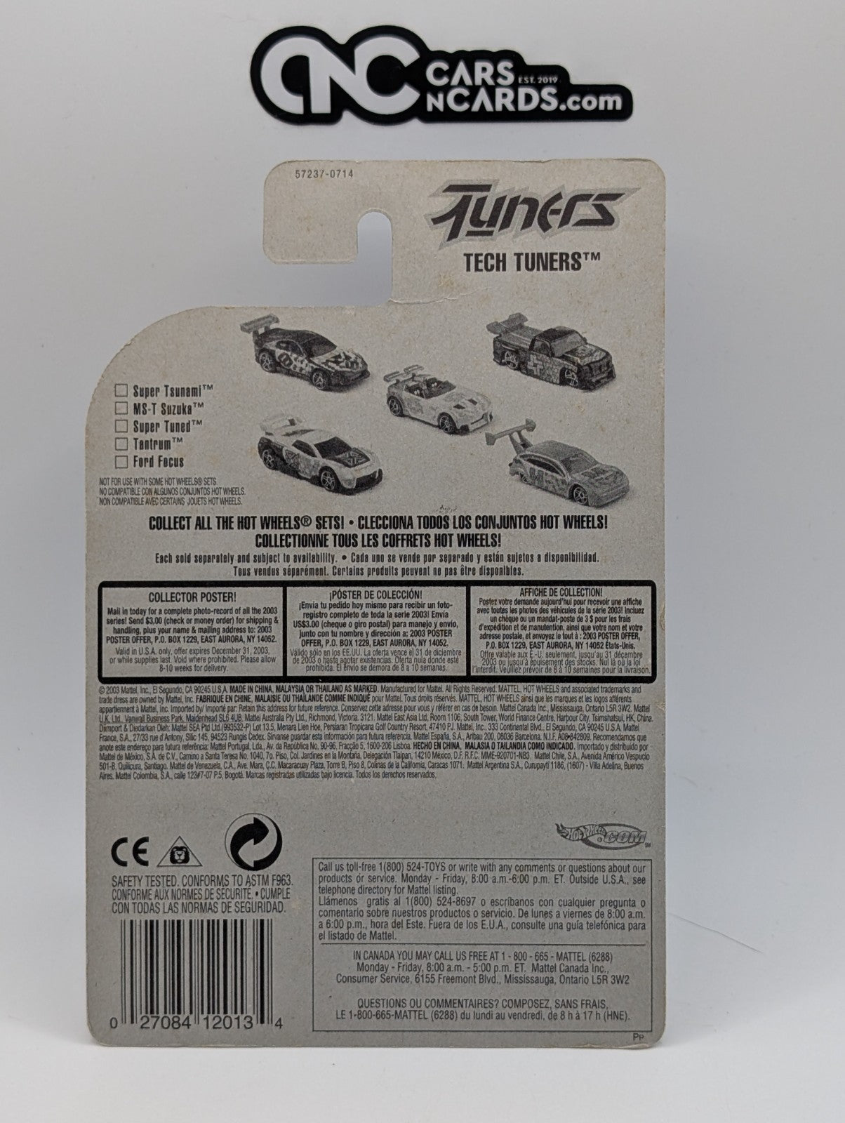 2003 Hot Wheels Tech Tuners 1/5 Super Tsunami Red Collector #100 (Card Damage)